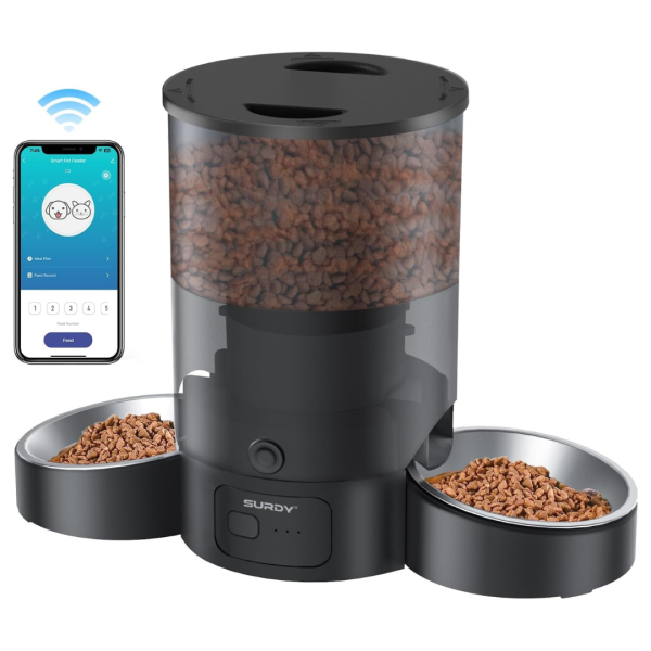 Surdy 2.4G WiFi Smart Automatic Pet Feeder With APP Control Sale