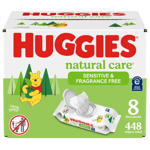 448-Count (8 x 56-ct) Huggies Natural Care Sensitive Baby Wipes Online Sale