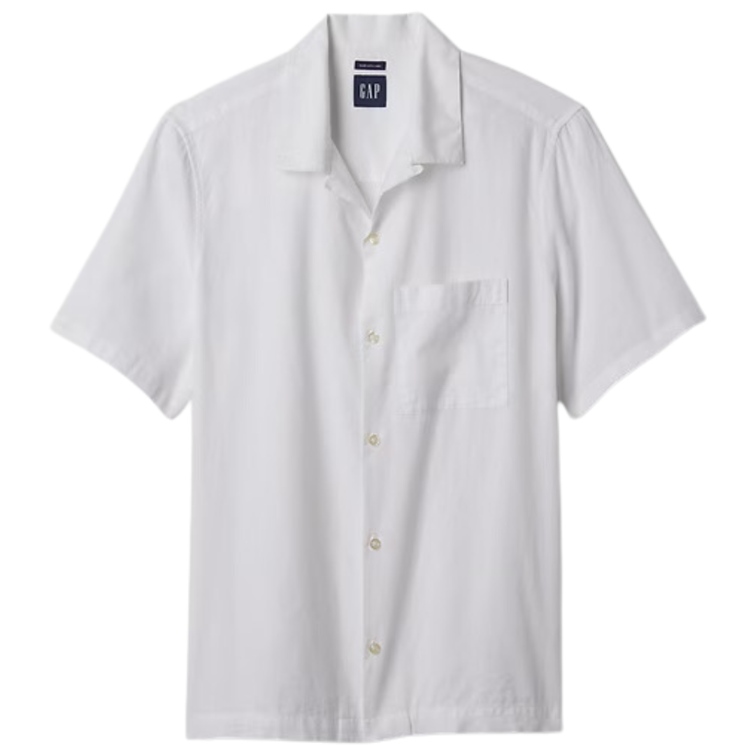 Gap Men s Linen-cotton Shirt (Optic White) Online Hot Sale