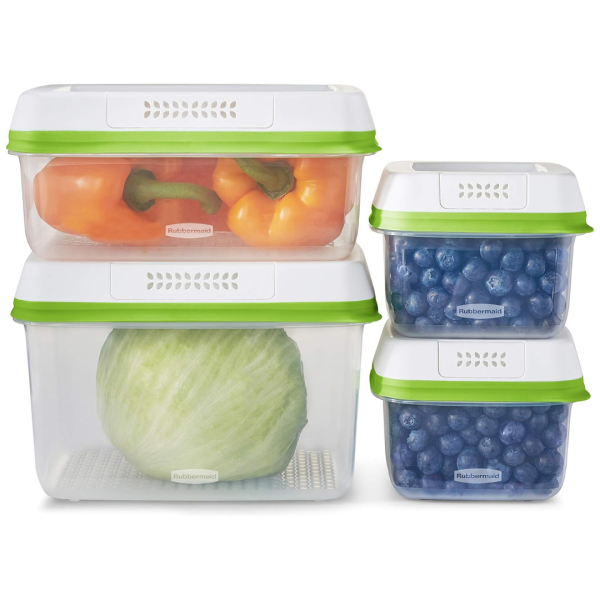 Rubbermaid 8-Piece Clear Plastic Storage Containers | FreshWorks Produce Saver Hot on Sale