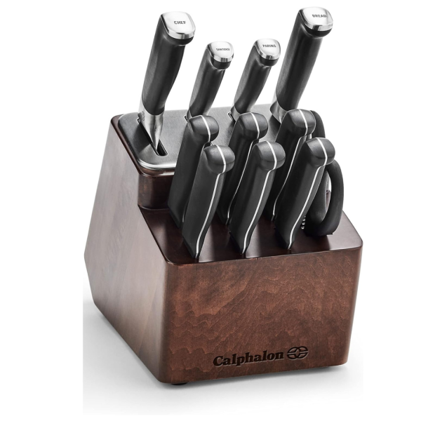 12-Piece Calphalon Carbon Steel Kitchen Knife Set For Sale