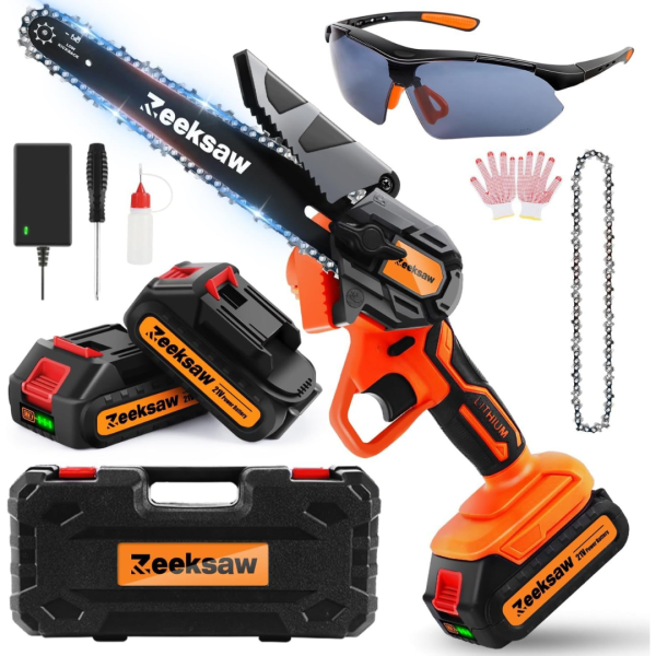 Zeeksaw 6  Cordless Super Handheld Chainsaw with 2x Big Batteries For Cheap