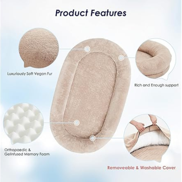 DOGKE 260GSM Waterproof Fur Human Size Dog Bed for People Hot on Sale