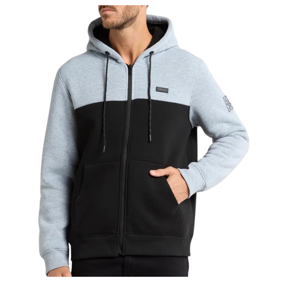 DKNY Men s Highrise Faux Shearling Lined Zip Hoodie For Sale