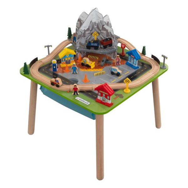 KidKraft Rocky Mountain Wooden Train Set & Table With 50 Wood Accessories Sale