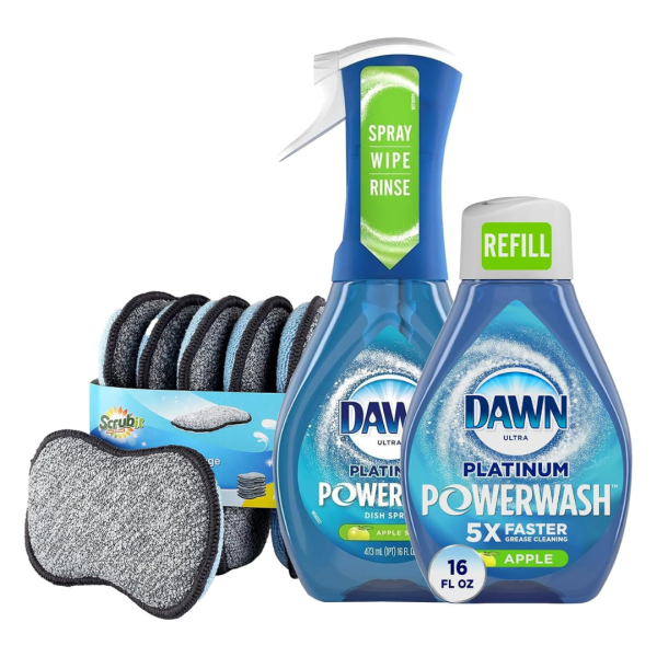 Dawn Powerwash Spray Platinum Dish Soap + 1 Dawn Powerwash Refill + 6 Multi-Purpose Scrub Sponges Online now