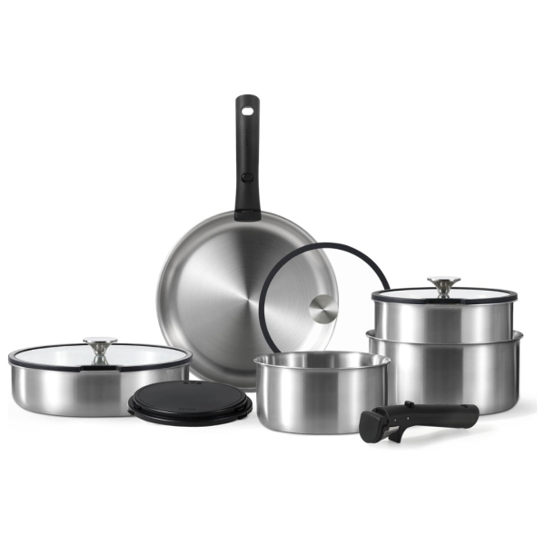 12-Piece Stainless Steel Pots and Pans Cookware Set Supply