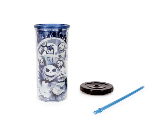 Disney The Nightmare Before Christmas Carnival Cup w  Lid and Straw | 20 Ounces For Sale