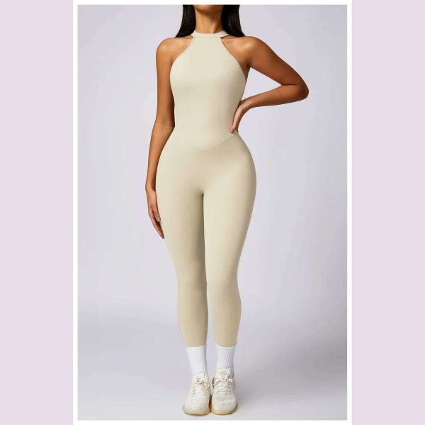 Women s 2024 New INS Network Red Same Hip Lift Back Outdoor Running Tight Exercise Quick Dry Yoga  Fitness Jumpsuit Sale - Image 3